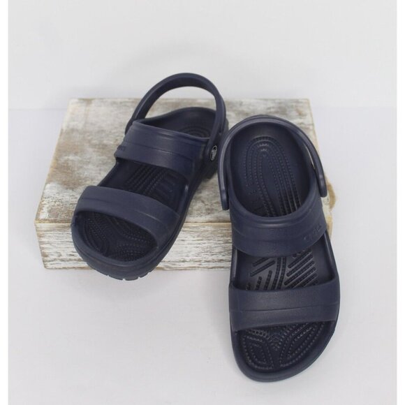 Crocs Youth Unisex Slide On Sandals Men's 4 Women's 6 Blue Open Toe Classic - Picture 1 of 9